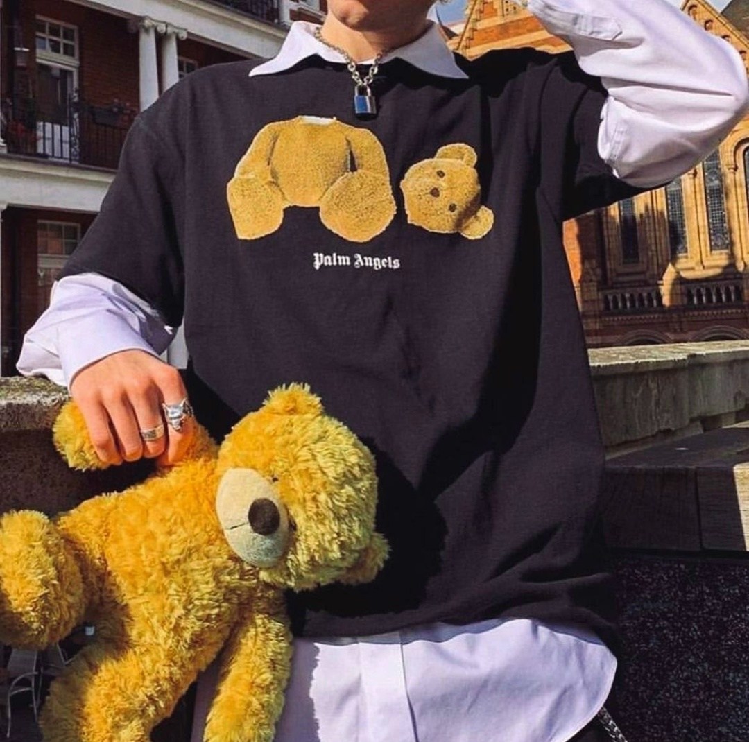 футболки оверсайз с принтами,футболки мужские,повседневная футболка оверсайз с принтом cute bear,футболки мужские с принтом,повседневная футболка оверсайз с принтом cute bear cotosen