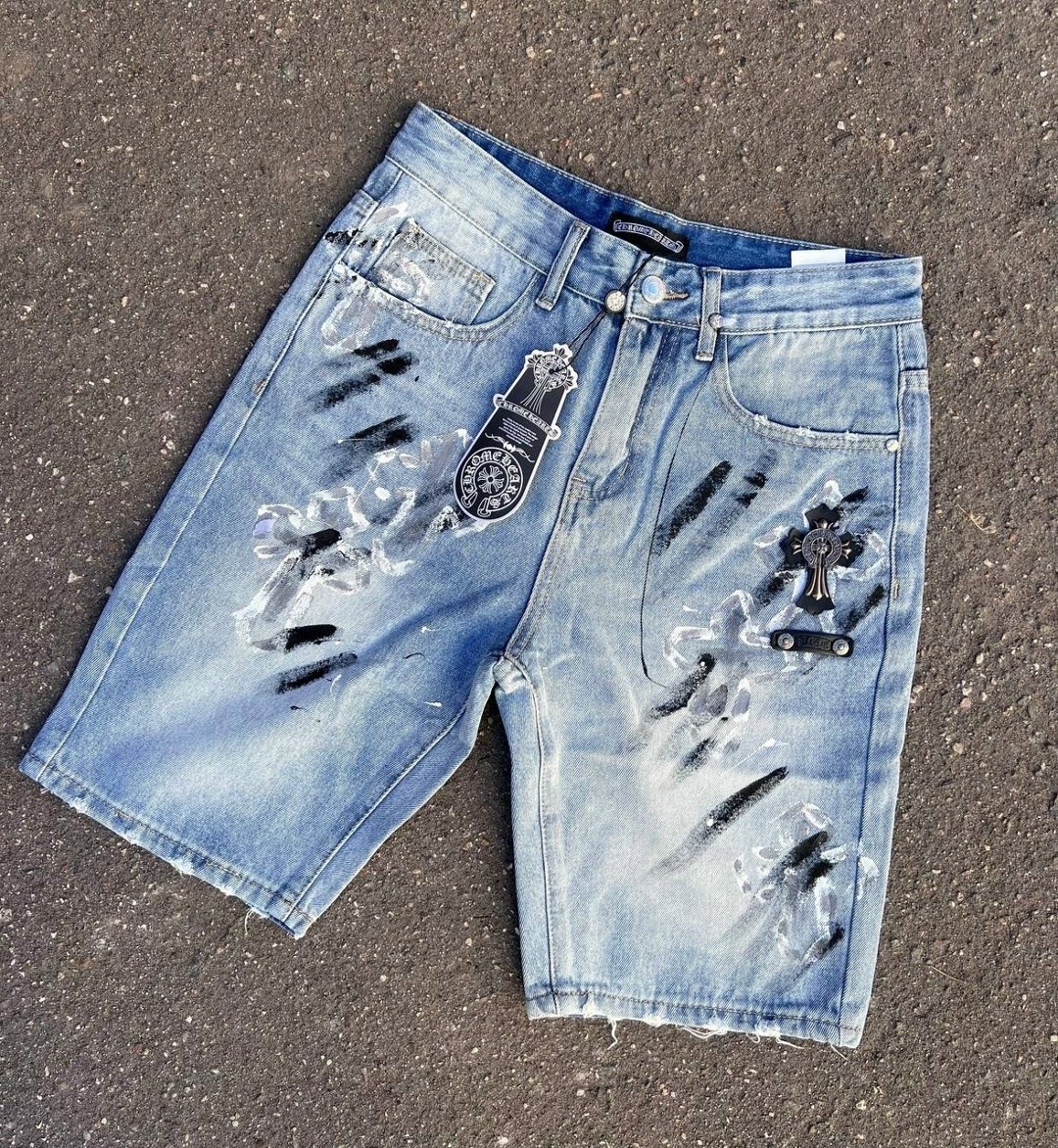 philipp plein шорты джинсовые мужские,мужские джинсовые шорты,джинсовые шорты,рваные джинсовые шорты,широкие джинсовые шорты мужские