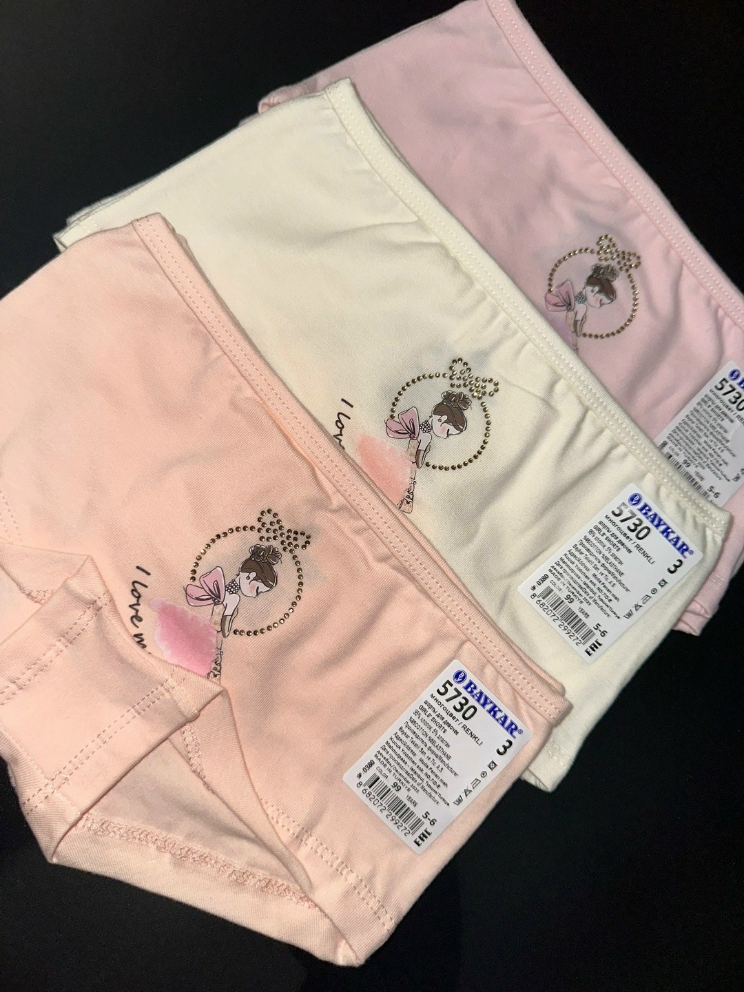 комплект трусов слипы baykar для девочек,трусы для девочек baykar,комплект трусов для девочек baykar,байкар детское белье,комплект трусов слипы baykar для девочек 3 шт
