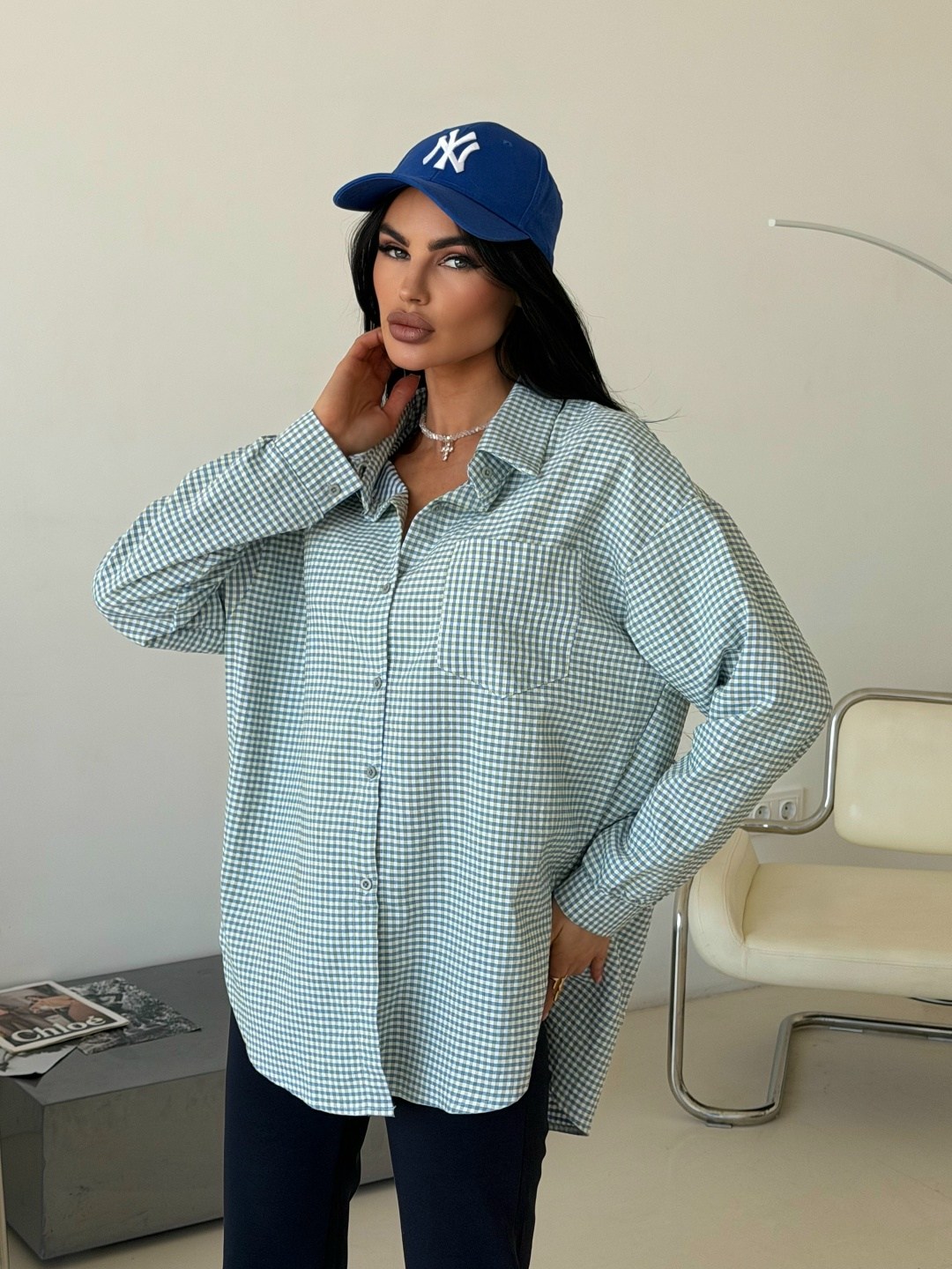 женская рубашка,рубашка,хлопковая рубашка в клетку cosmo brand,стильная рубашка,блузка оверсайз