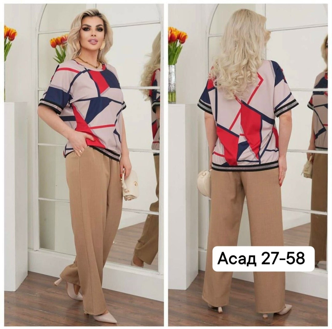 летний костюм брючный двойка,костюм женский двойка,двойка костюм с брюками,костюм женский 50-52р, трикотаж,женские костюмы