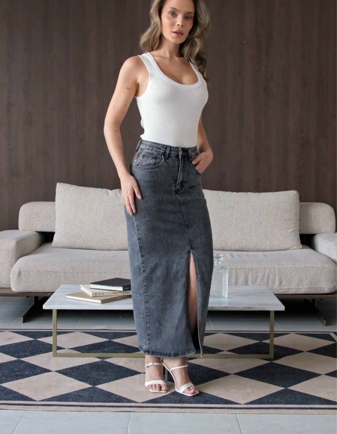 джинсовая юбка миди,юбка джинсовая,юбка джинсовая длинная,юбка женская,юбка джинсовая миди с разрезам