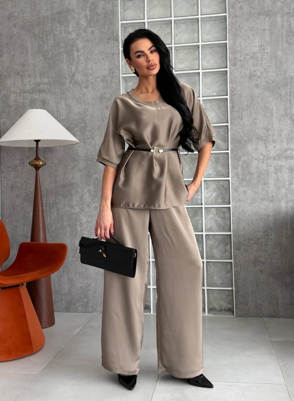шелковый костюм брючный bloom&be,атласный костюм,брючный костюм,атласный брючный костюм,брючный костюм женский вечерний атласный