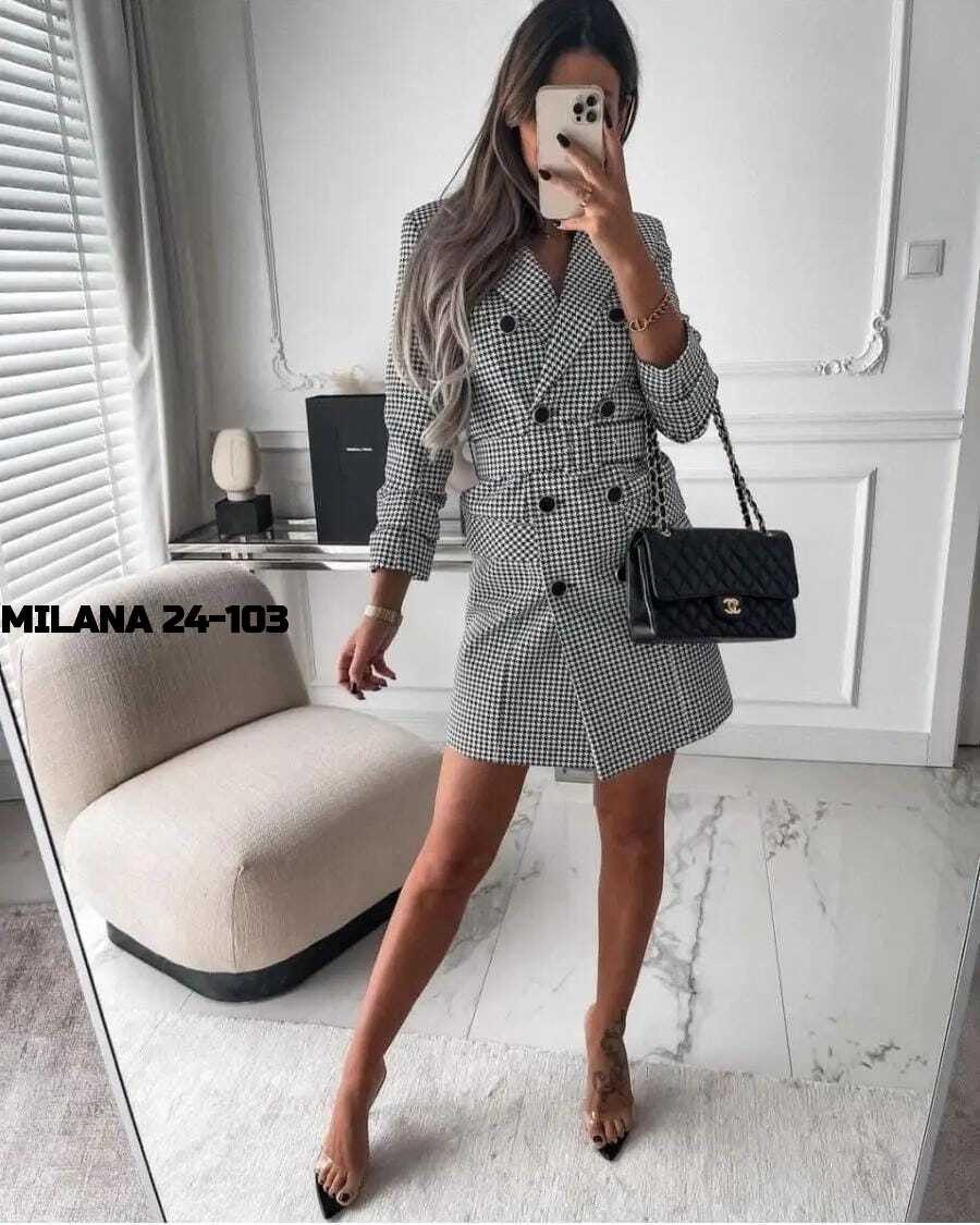платье-пиджак,женский длинный пиджак в клетку,платье пиджак в клетку,платье пиджак гусиная лапка,женское платье пиджак