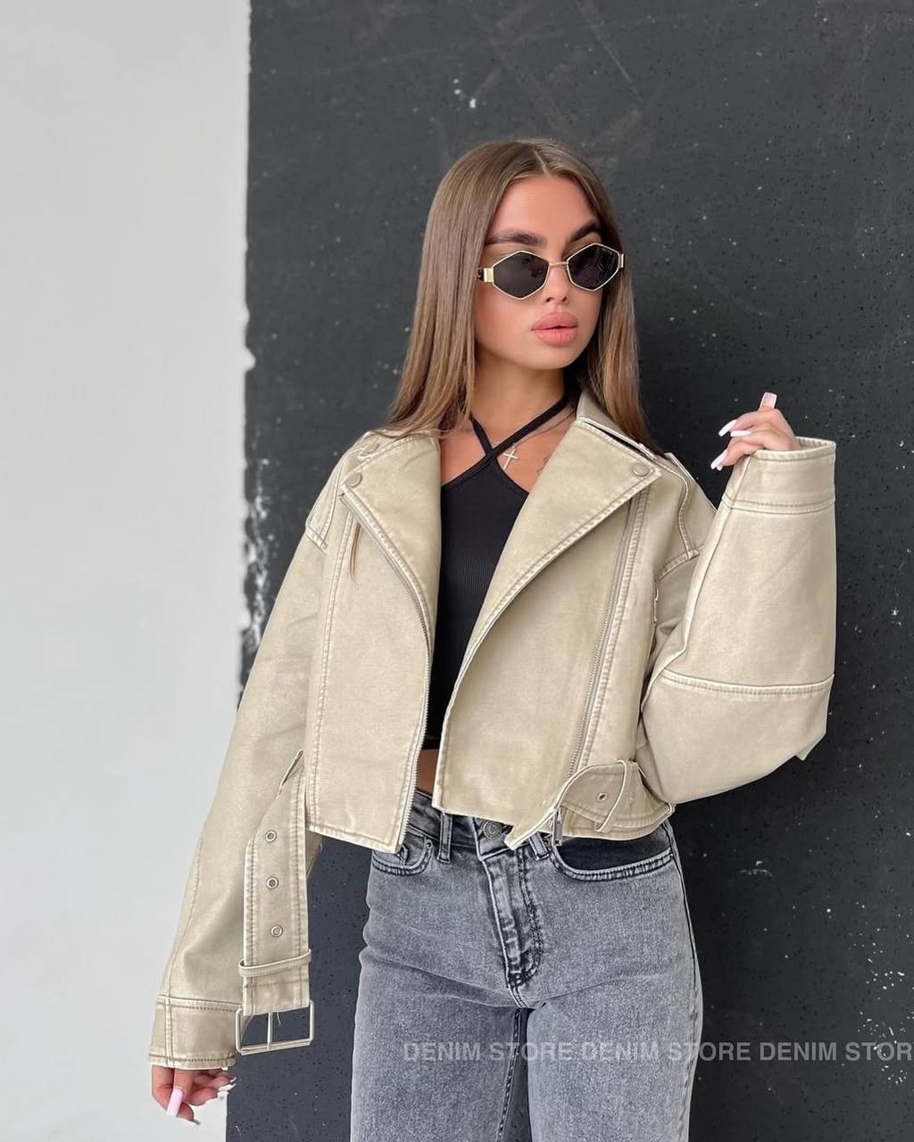 косуха кожаная куртка оверсайз queen sophie,косуха женская оверсайз кожаная куртка,кожаная куртка,косуха женская,куртка-косуха