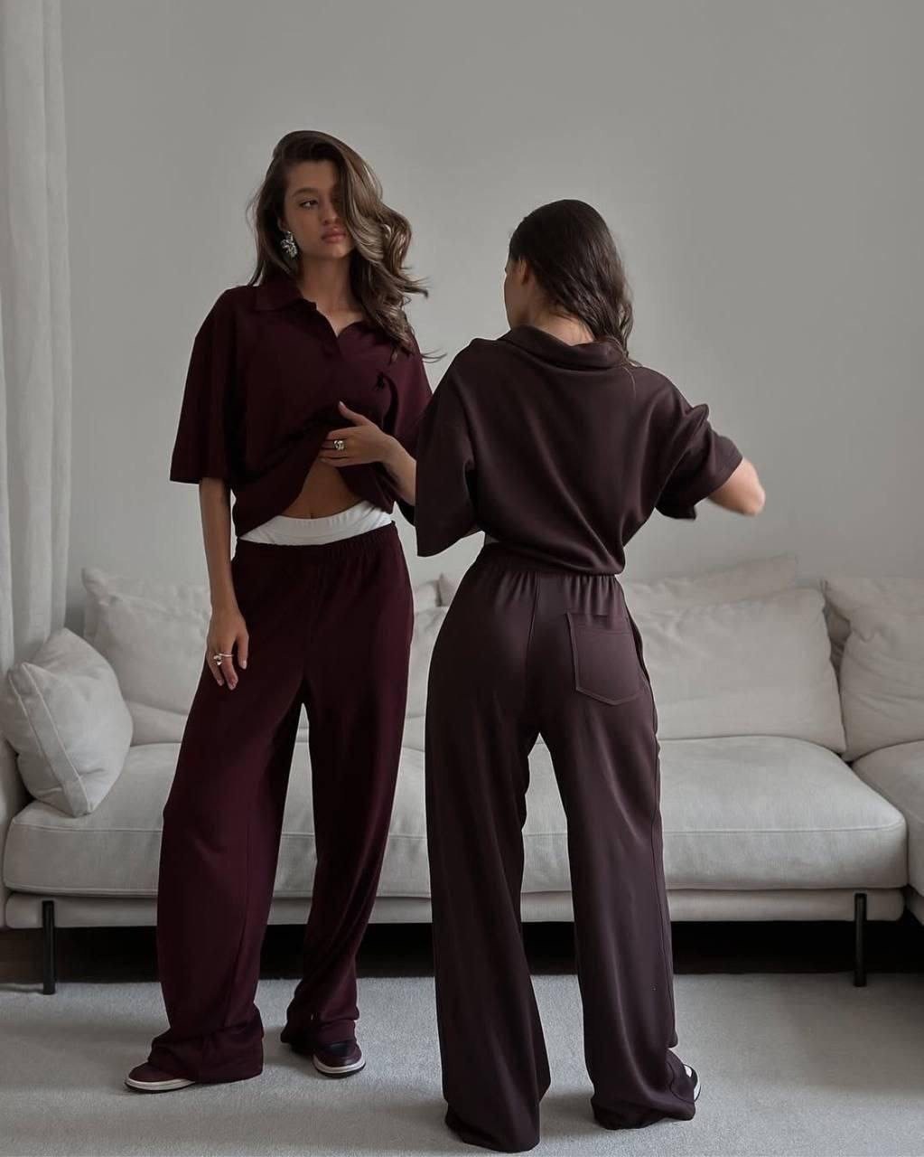 костюм с шортами и футболкой поло летний insomand,костюм женский,поло кофта,костюм двойка,спорт костюм