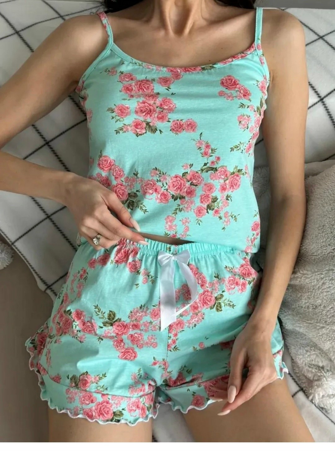 пижама с шортами женская,женская пижама,пижама с шортами,пижама трикотажная,пижама женская майка и шорты