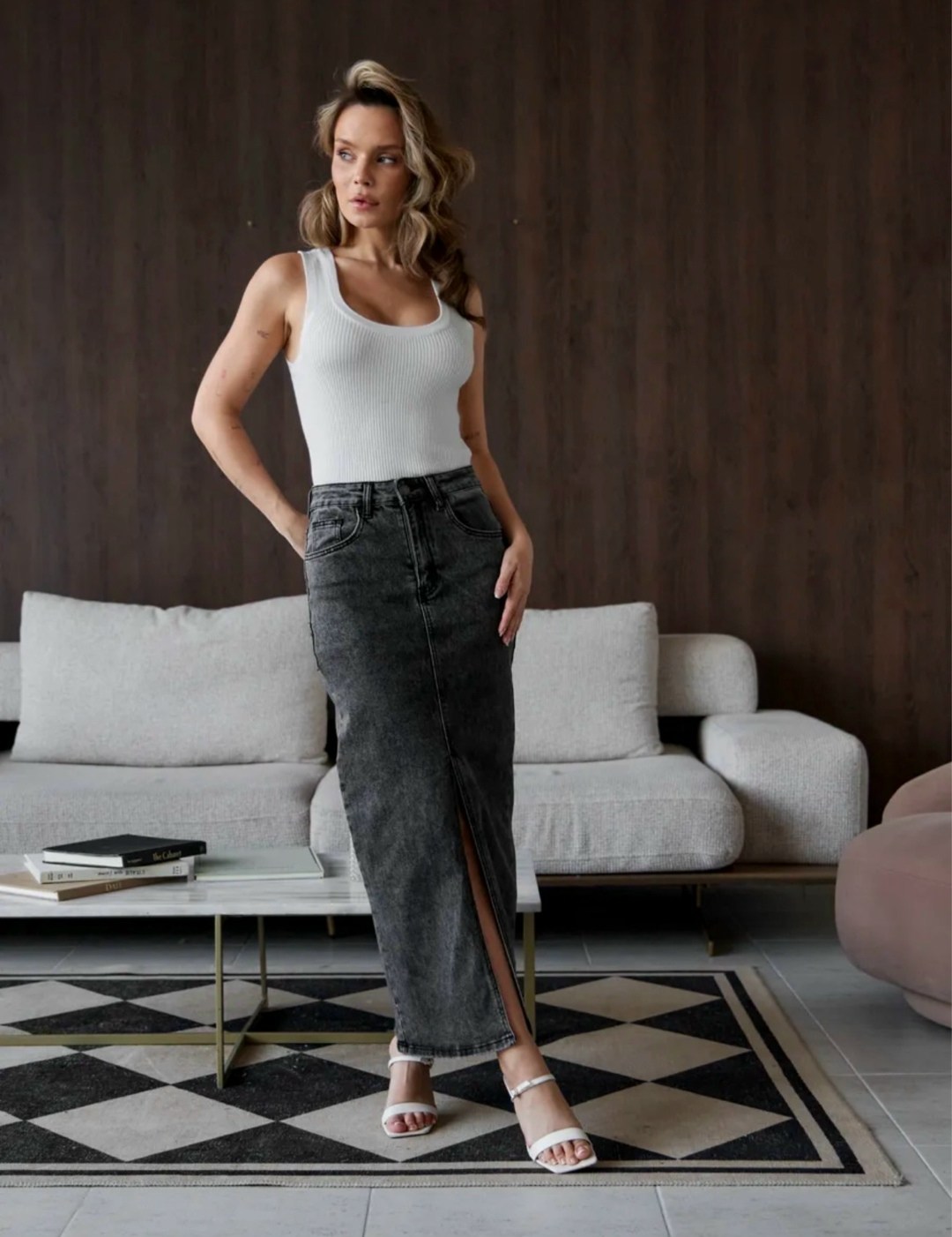 джинсовая юбка миди,юбка джинсовая,юбка джинсовая длинная,юбка женская,юбка джинсовая миди с разрезам