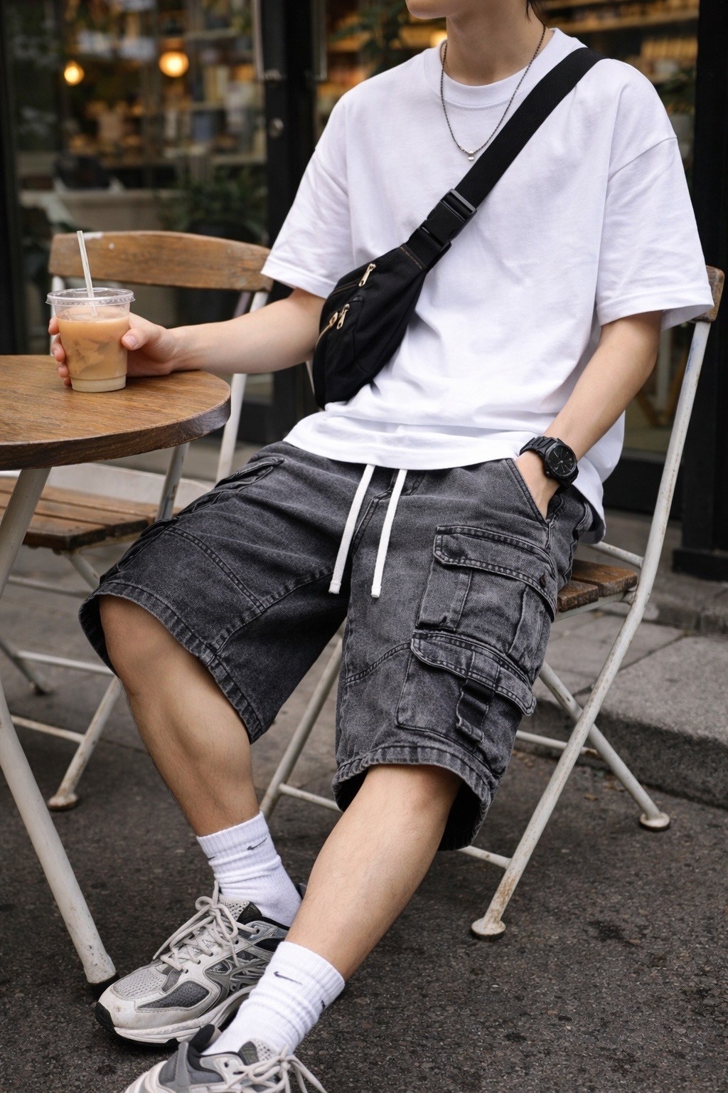 шорты мужские джинсовые с накладными карманами,шорты мужские джинсовые,джинсовые шорты карго,шорты карго мужские,шорты мужские