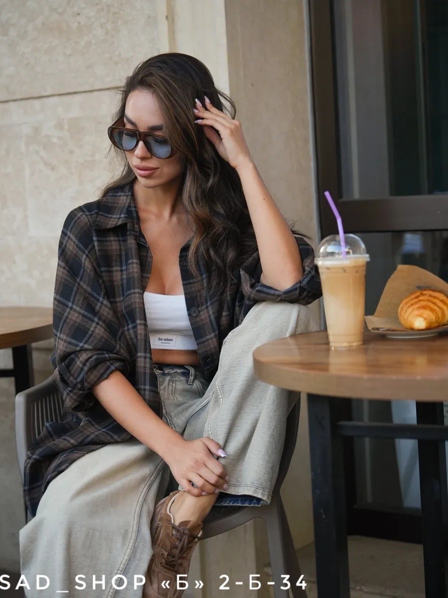 рубашка в клетку оверсайз удлиненная,рубашка в клетку оверсайз на кнопках,рубашка оверсайз в клетку,рубашка в клетку оверсайз удлиненная karyline,женская рубашка в клетку