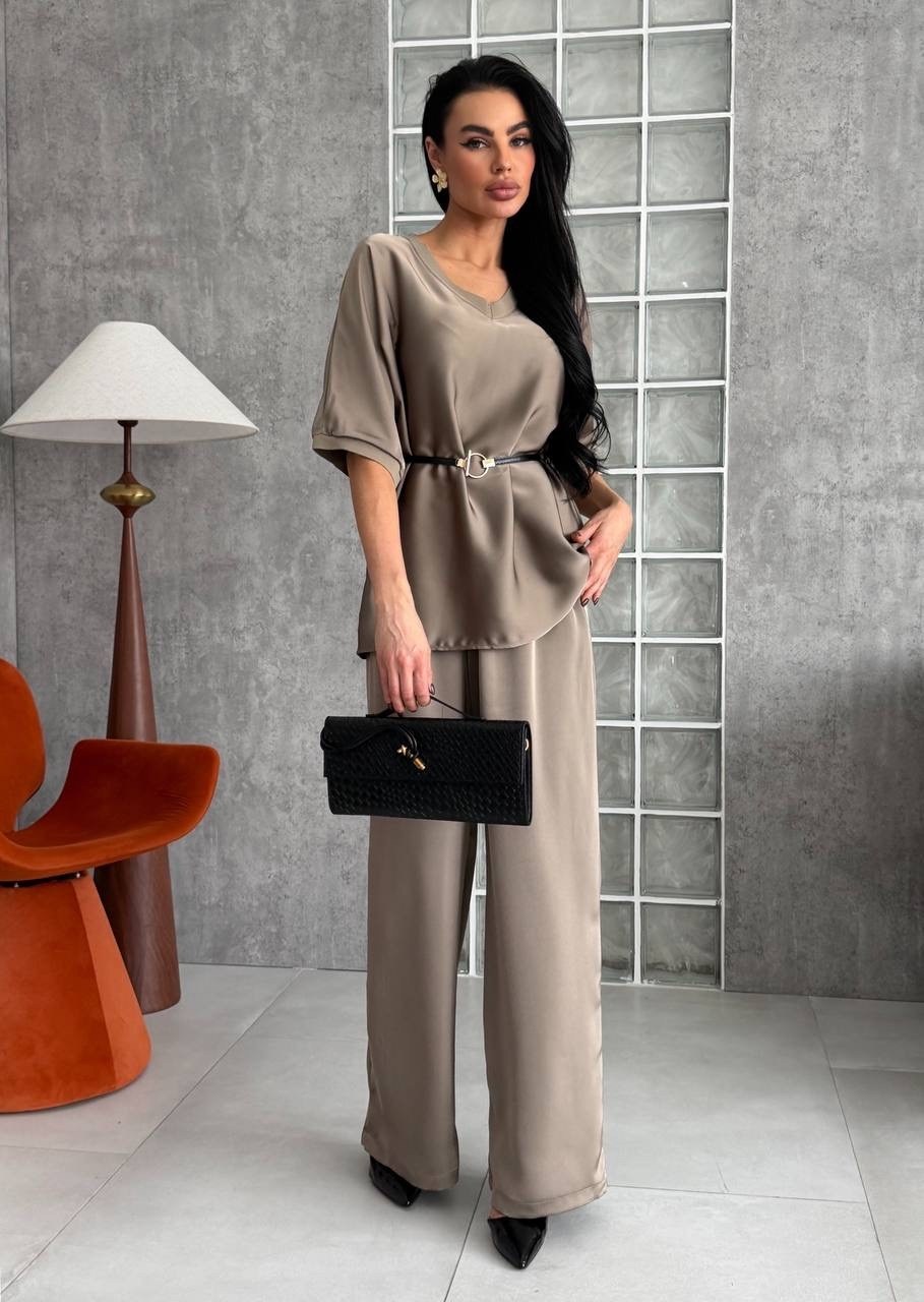 шелковый костюм брючный bloom&be,атласный костюм,брючный костюм,атласный брючный костюм,брючный костюм женский вечерний атласный