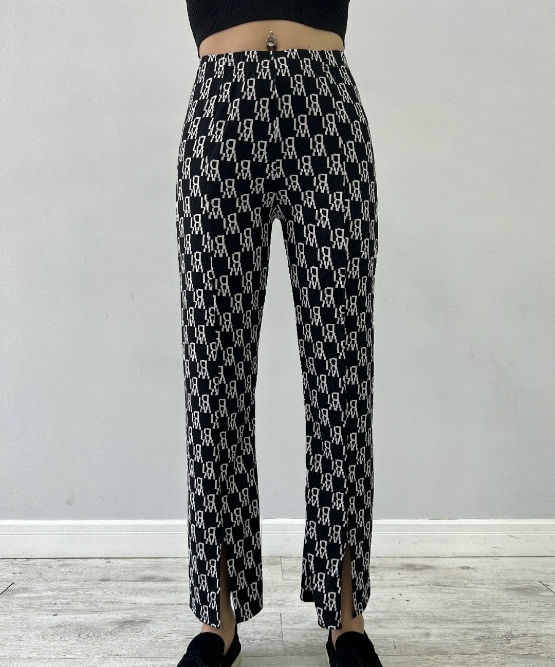 брюки женские палаццо с разрезами,брюки женские палаццо,брюки клёш женские в клетку,брюки жен,модные штаны