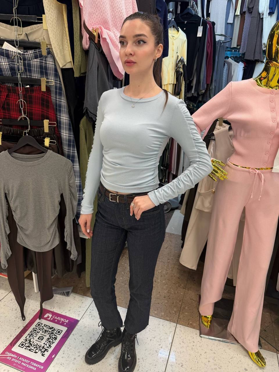 лонгслив базовый в рубчик bgwd fashion,лонгслив,лонгслив женский,базовый лонгслив,лонгслив цвет серый