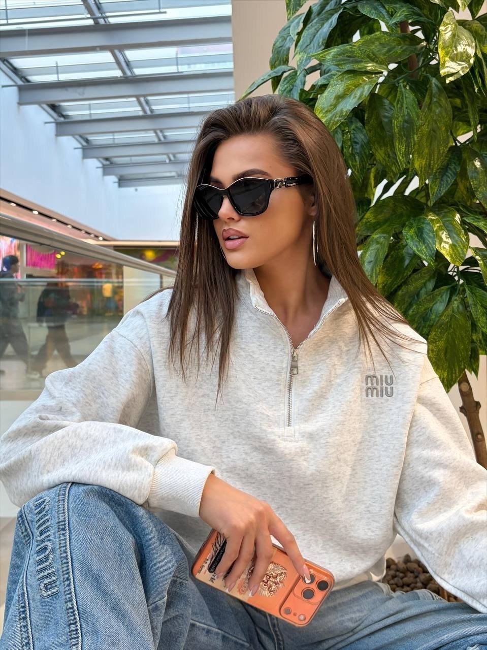 свитшот женская,brandy melville grey sweatshirt,женская кофта,толстовка модная,свитшот оверсайз