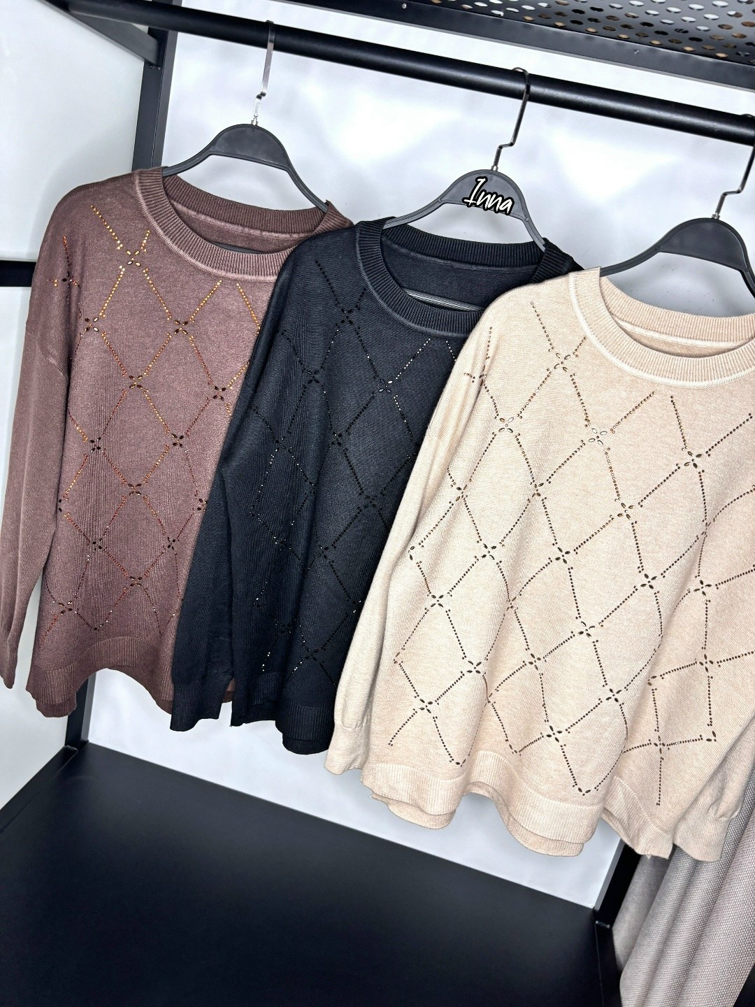 джемпер с ромбами,свитер женский оверсайз вязаный джемпер кофта теплая с блестками,женский свитер,вязанный свитер,идеи для свитера