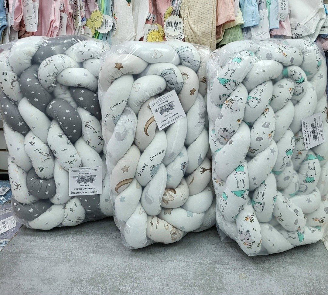 бортик коса,декоративная подушка,детский текстиль,бортики косичка,подушек