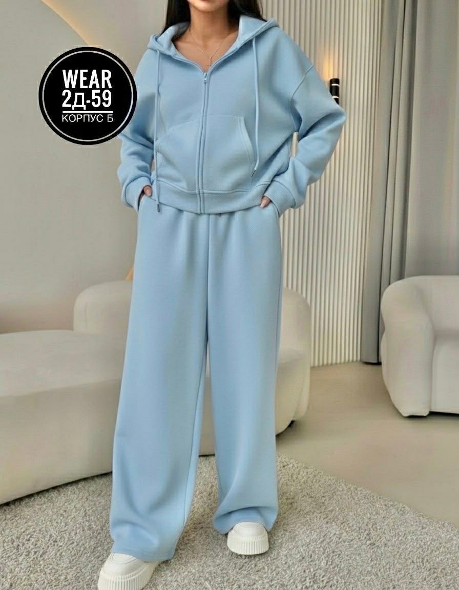 костюм спортивный со штанами палаццо и зип худи micca 362768683,костюм спортивный женский,cпортивный костюм женский на флисе,костюм женский,стильные костюмы