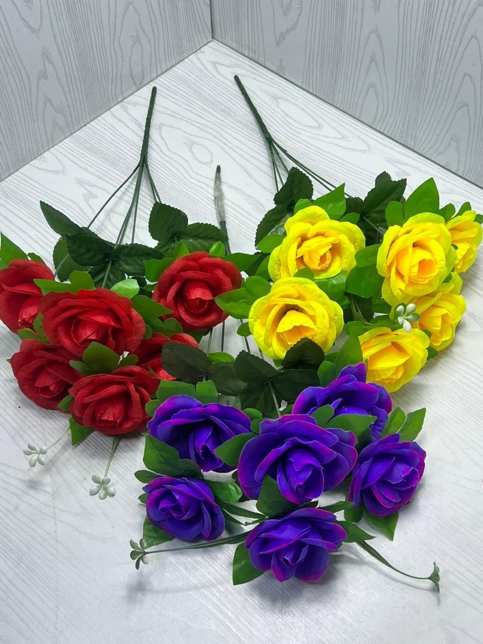 искусственные цветы,цветы искусственные декоративные розы 7 бутонов + зелень 42 см,цветок искусственный розы,цветок искусственный декоративный роза,розы искусственные