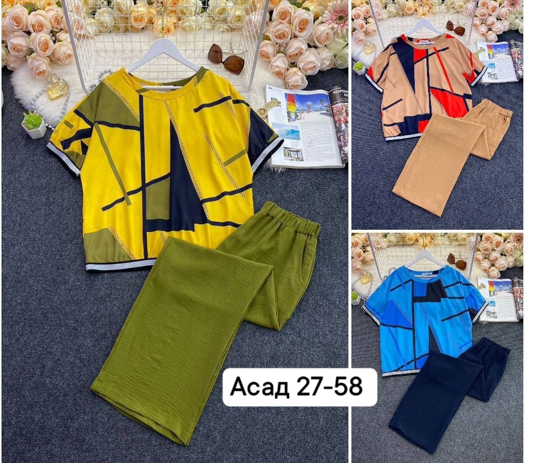 летний костюм брючный двойка,костюм женский двойка,двойка костюм с брюками,костюм женский 50-52р, трикотаж,женские костюмы