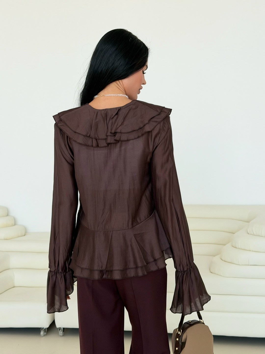 блузка с рюшами,женская блузка,блузка нарядная с воланами,рубашка блузка в стиле бохо ysl cool casual wear,блуза