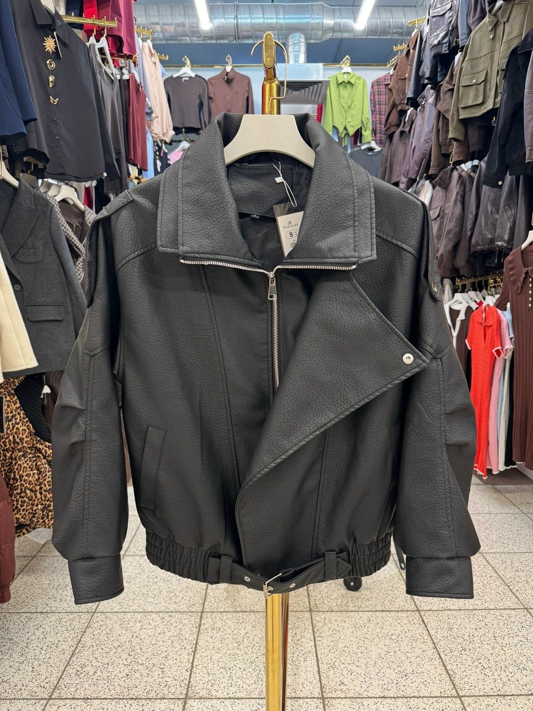 куртка косуха h&f b женская оверсайз арт: 28918766,куртка косуха кожаная,женская кожаная куртка,куртка кожаная,куртка косуха