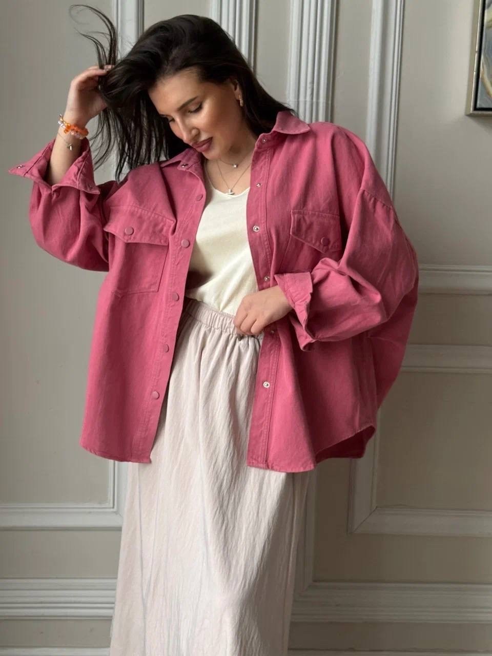 женская рубашка оверсайз,рубашка джинсовая оверсайз,стильная блузка,рубашка свободного кроя,куртка оверсайз