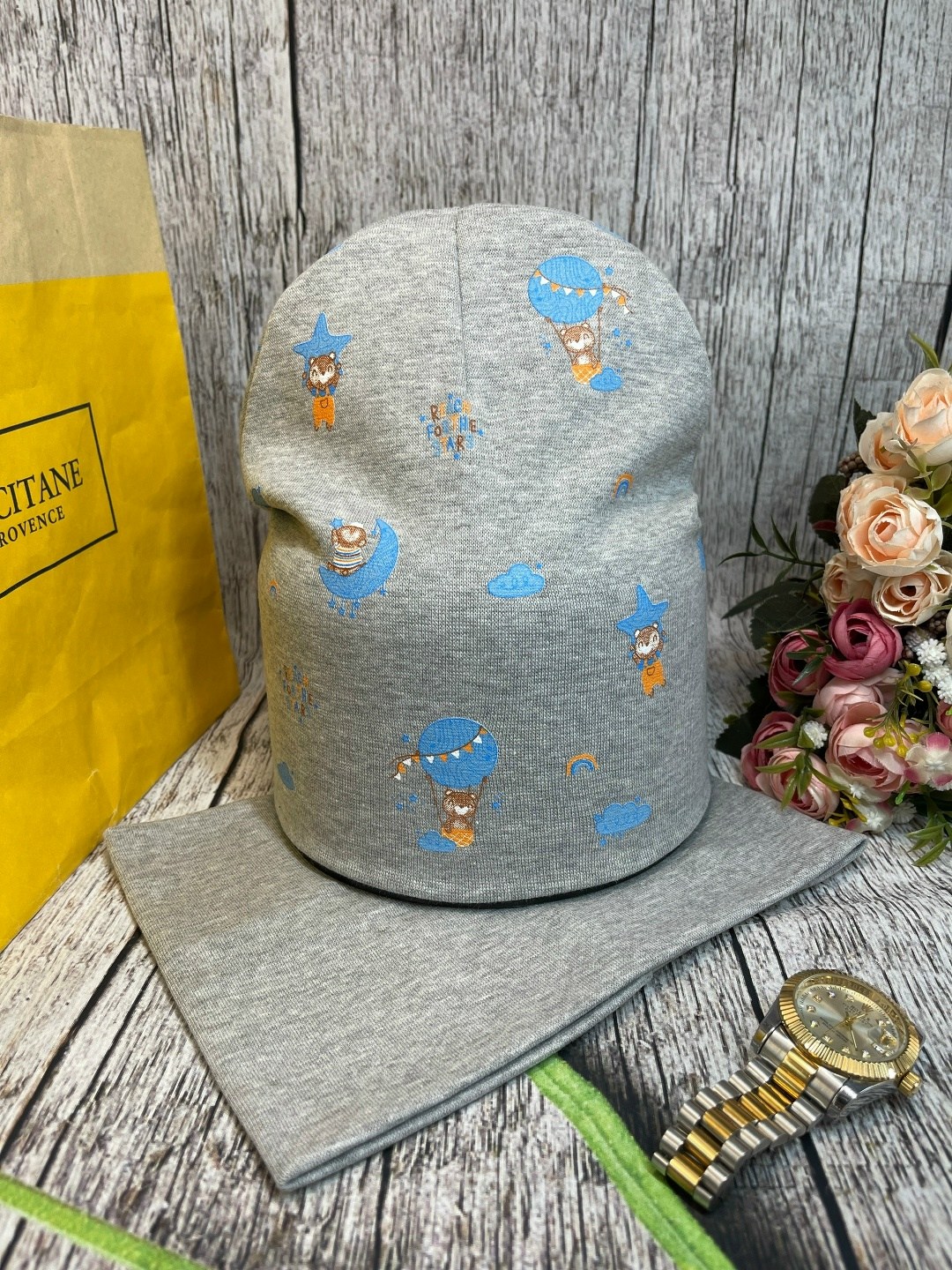 детский весенний комплект шапки со снудом,детская трикотажная шапка,шапка и снуд для детей,комплект детский шапка и снуд,шапка для детей