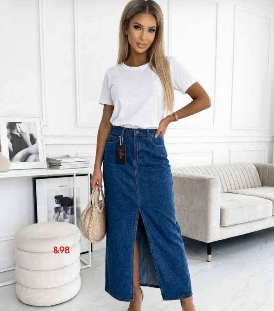 джинсовая юбка,мода стиль,джинсовая юбка миди,модные луки