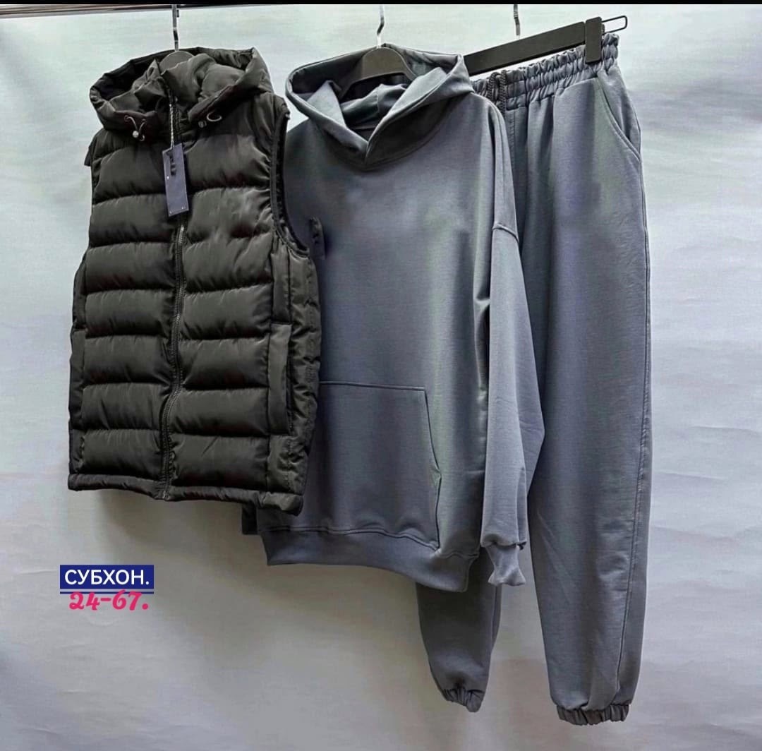 костюм-тройка мужской: жилет, толстовка и штаны арт. 1331595,спортивный костюм с безрукавкой мужской,спортивный костюм тройка с жилеткой,костюм-тройка мужской: жилет, толстовка и штаны арт. 1331592,сп