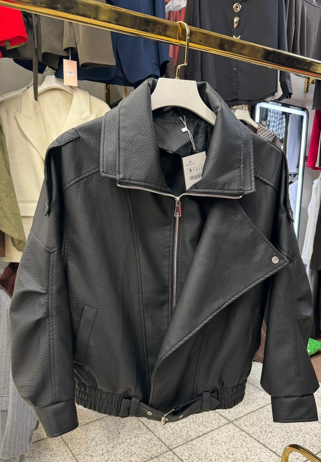 куртка косуха h&f b женская оверсайз арт: 28918766,куртка косуха кожаная,женская кожаная куртка,куртка кожаная,куртка косуха