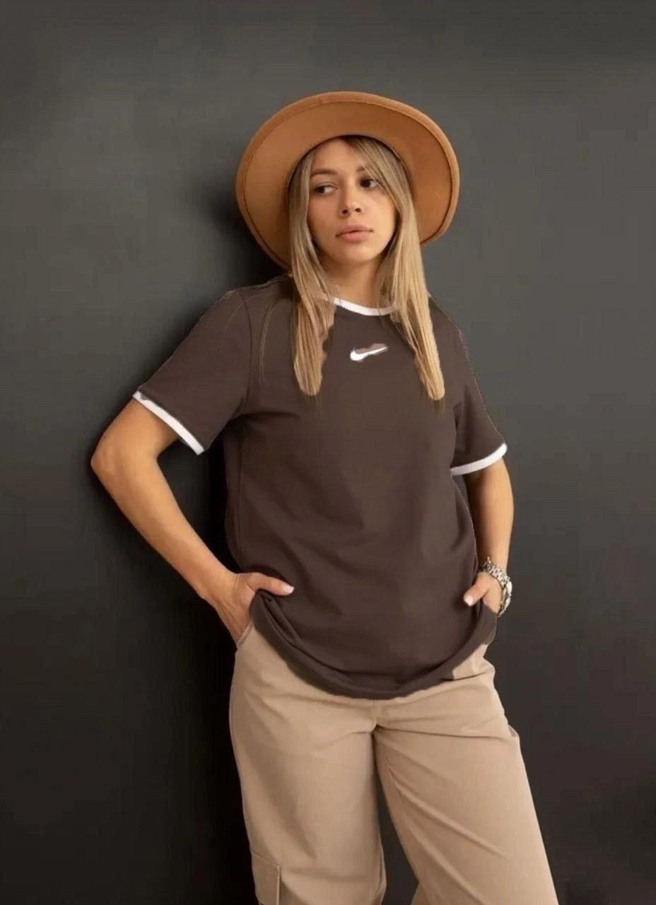 футболки женская,коричневая футболка женская,коричневая футболка,футболка женская базовая,футболка из мягкого