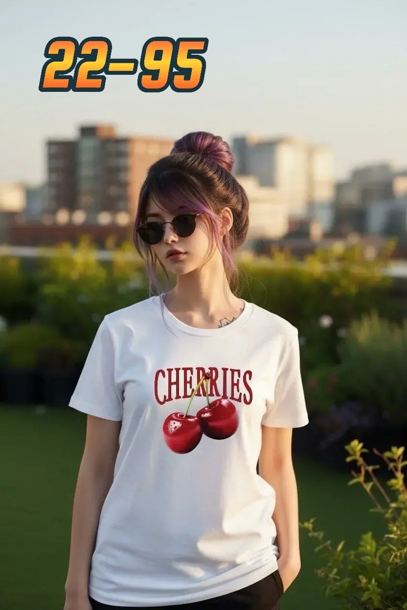 футболки женская,женские футболки с принтом,футболки модные,футболка с принтом вишни,футболка женская черная