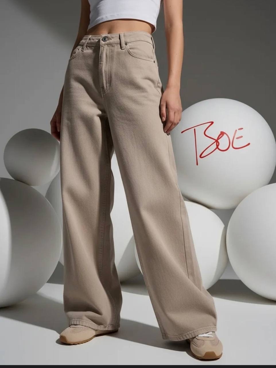 женские джинсы с прямыми штанинами zoenova,джинсы брюки,широкие женские джинсы,джинсы женские,джинсы бежевые