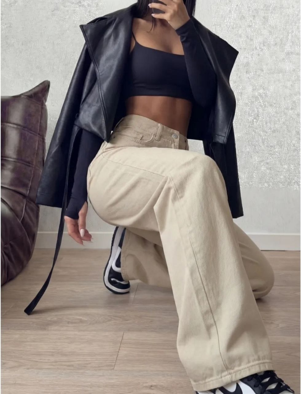 женские джинсы с прямыми штанинами zoenova,мода стиль,модные брюки,джинсы бежевые