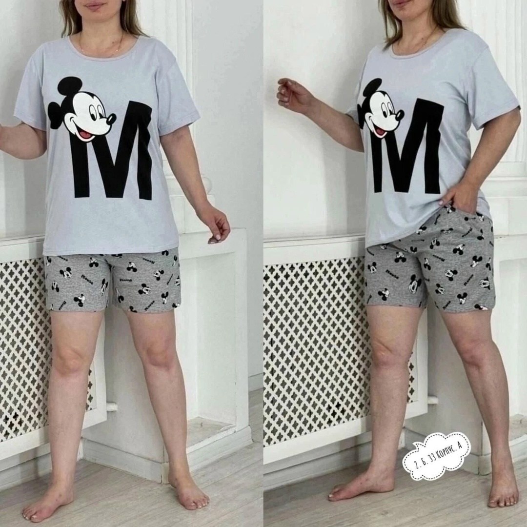 женская пижама с шортами,пижама микки маус женская,пижама комплект,женская пижама комплект,пижама с принтом