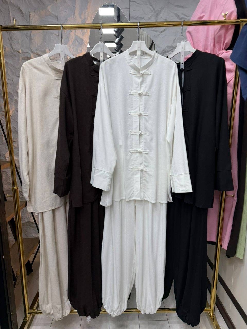 костюм с брюками,брючный костюм элегантный,льняной костюм женский оверсайз штаны и рубашка,костюм повседневный женский,костюм брючный лен оверсайз