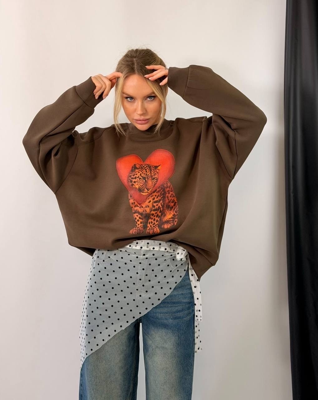 свитшот женская,женская кофта,оверсайз свитшот,свитшот с принтом,свитшот