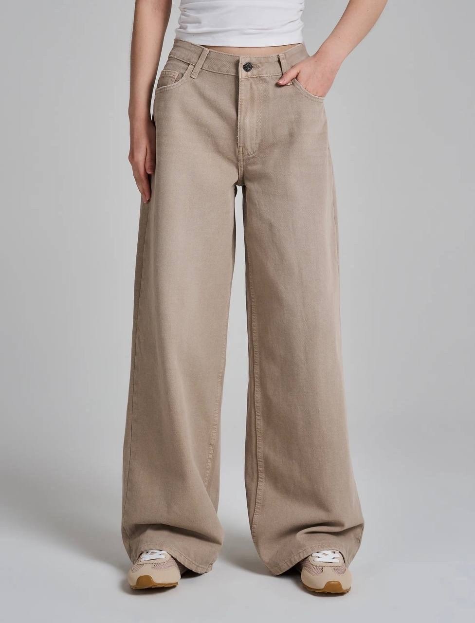 женские джинсы с прямыми штанинами zoenova,джинсы брюки,широкие женские джинсы,джинсы женские,джинсы бежевые