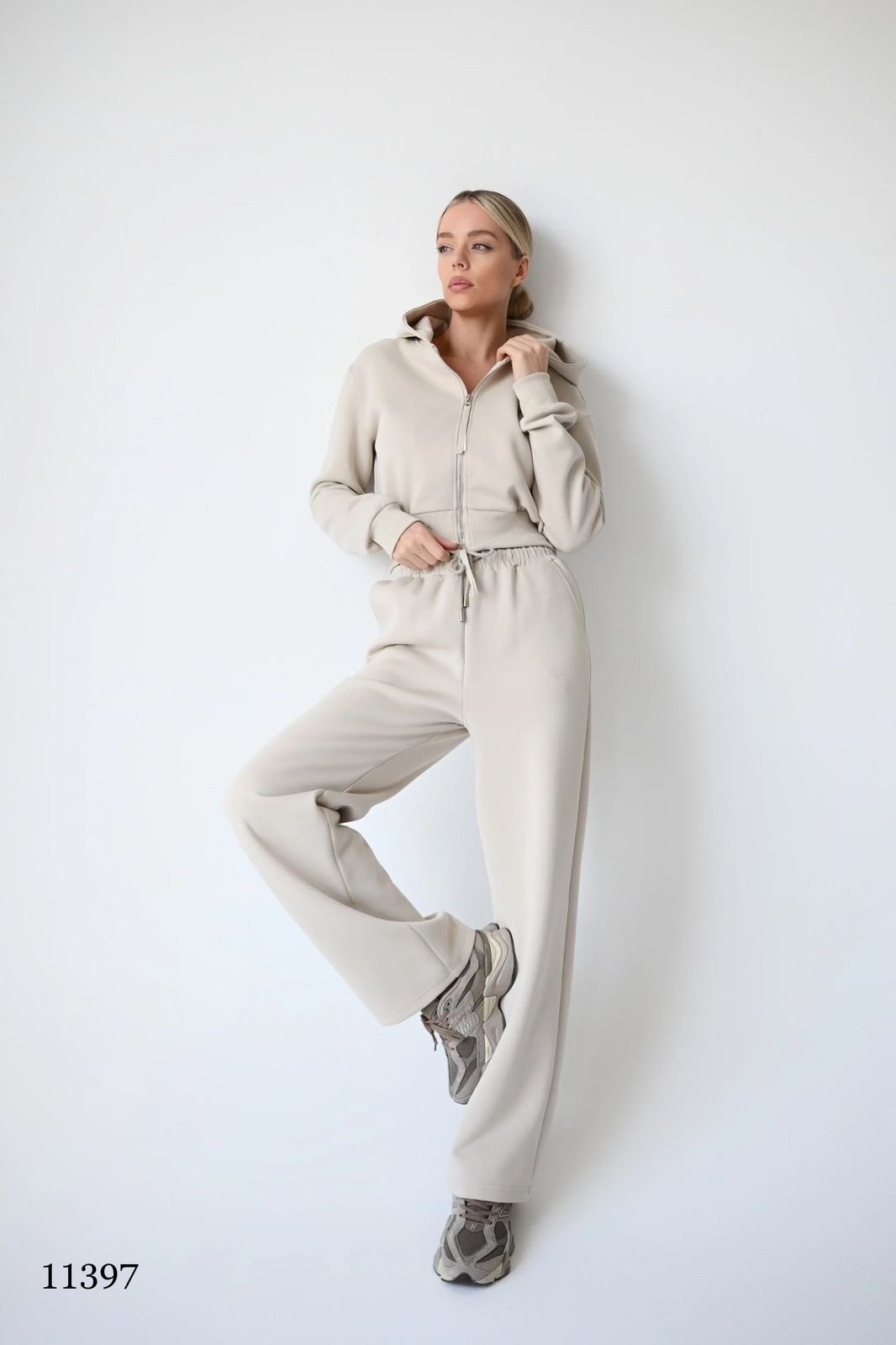 cпортивный костюм женский на флисе,женский спортивный костюм,спортивный костюм,костюм женский,базовый спортивный костюм из широких брюк и кофты на замке missdiva