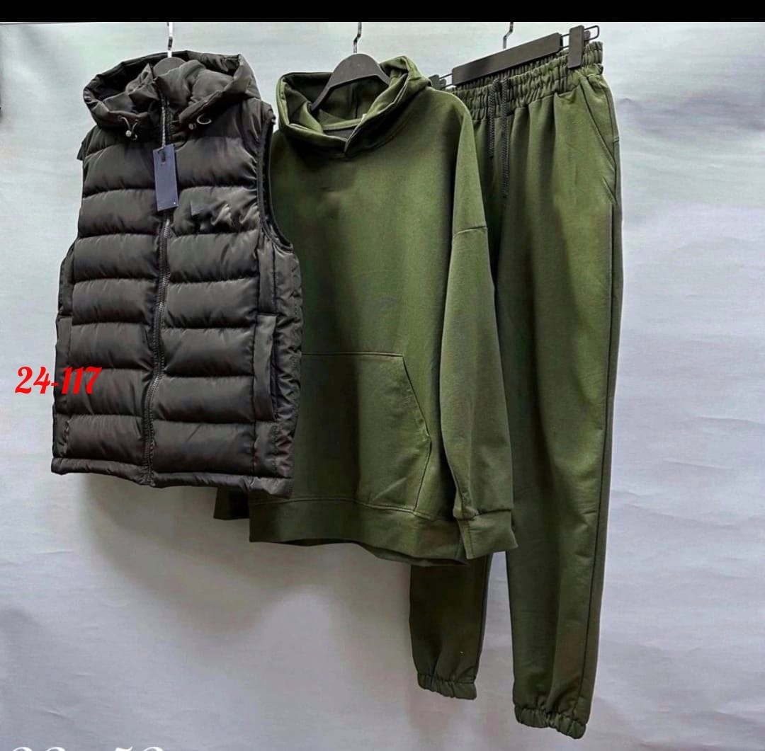 костюм спортивный мужской,комплект костюм,костюм на флисе,жилетка на синтепоне,костюм-тройка мужской: жилет, толстовка и штаны арт. 1331595