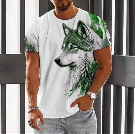 мужская футболка с принтом волка,футболки мужские,футболка мужская повседневная с 3d-принтом и рисунком волка,мужская футболка с графическим принтом "волки",футболки с принтом волка для мужчин
