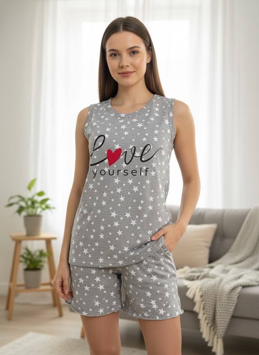 женская пижама с шортами,пижама женская,пижама с шортами,пижама женская домашний комплект,пижама с принтом