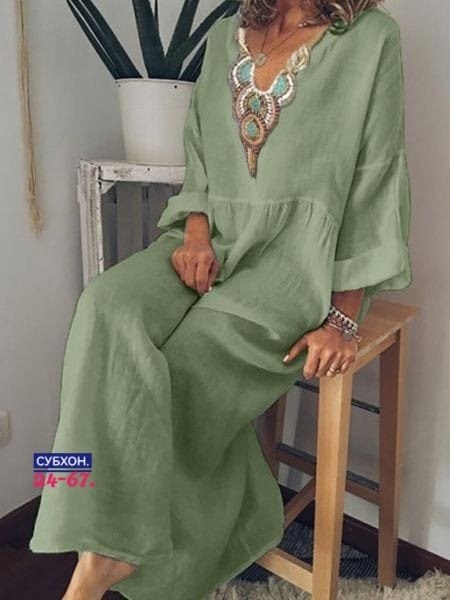 платья в стиле бохо,платье женское длинное из хлопка,платье с длинными рукавами,свободное платье,платье женской