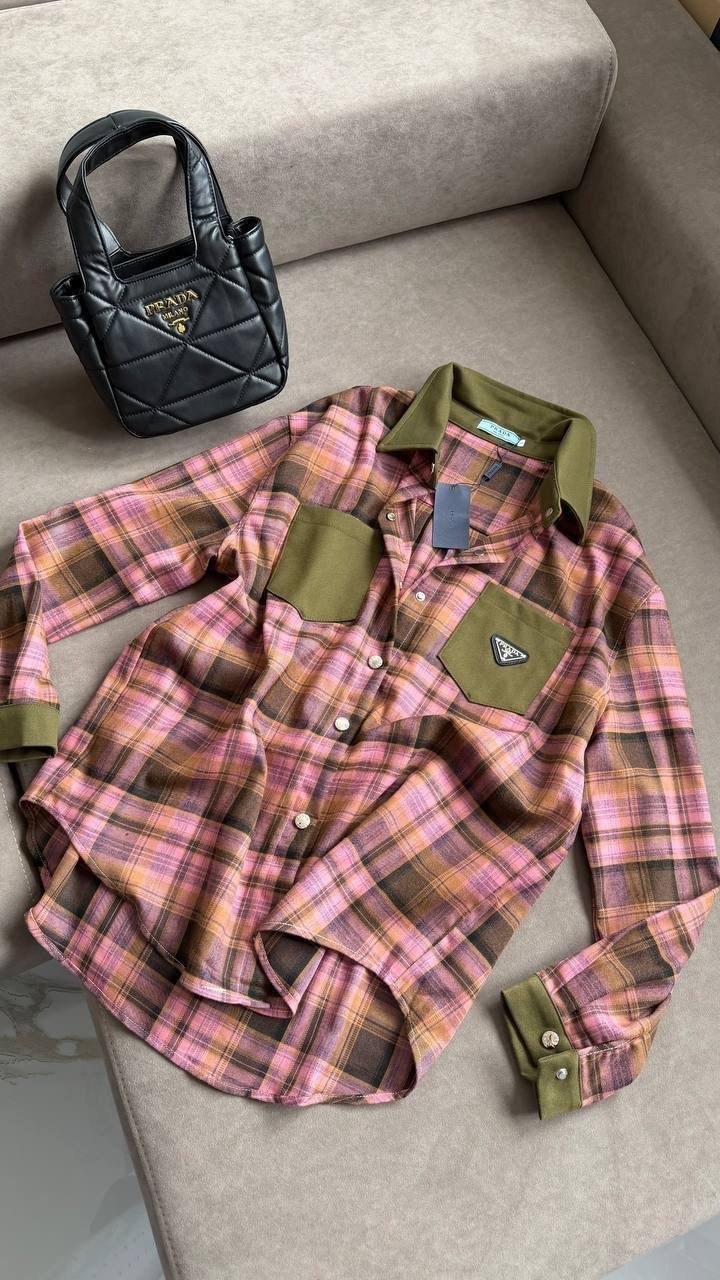 рубашка в клетку женская,рубашка miu miu оверсайз в клетку варенка,рубашка укороченная в клетку,рубашка в клетку,рубашка женская