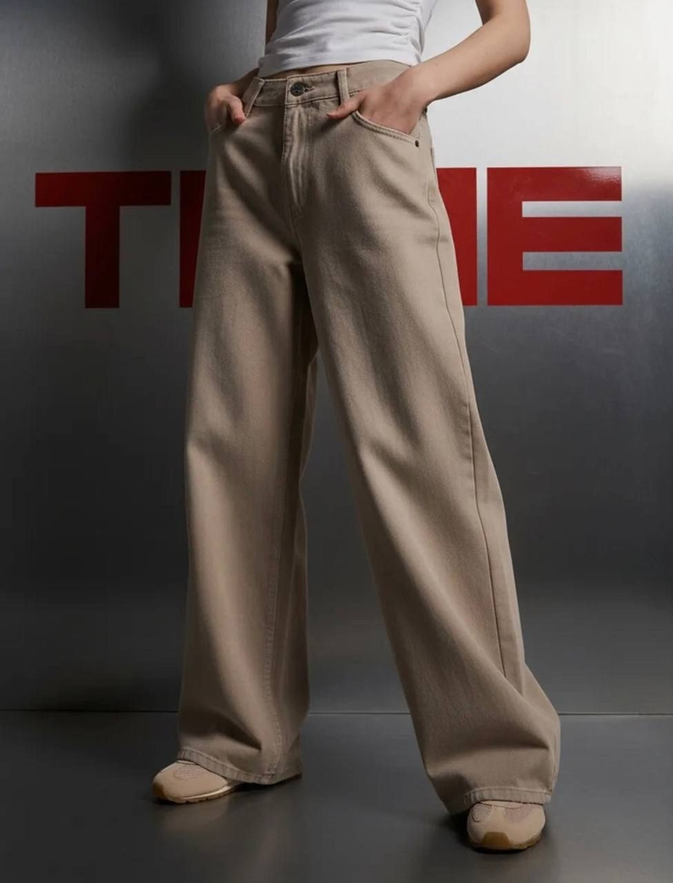 женские джинсы с прямыми штанинами zoenova,джинсы брюки,широкие женские джинсы,джинсы женские,джинсы бежевые