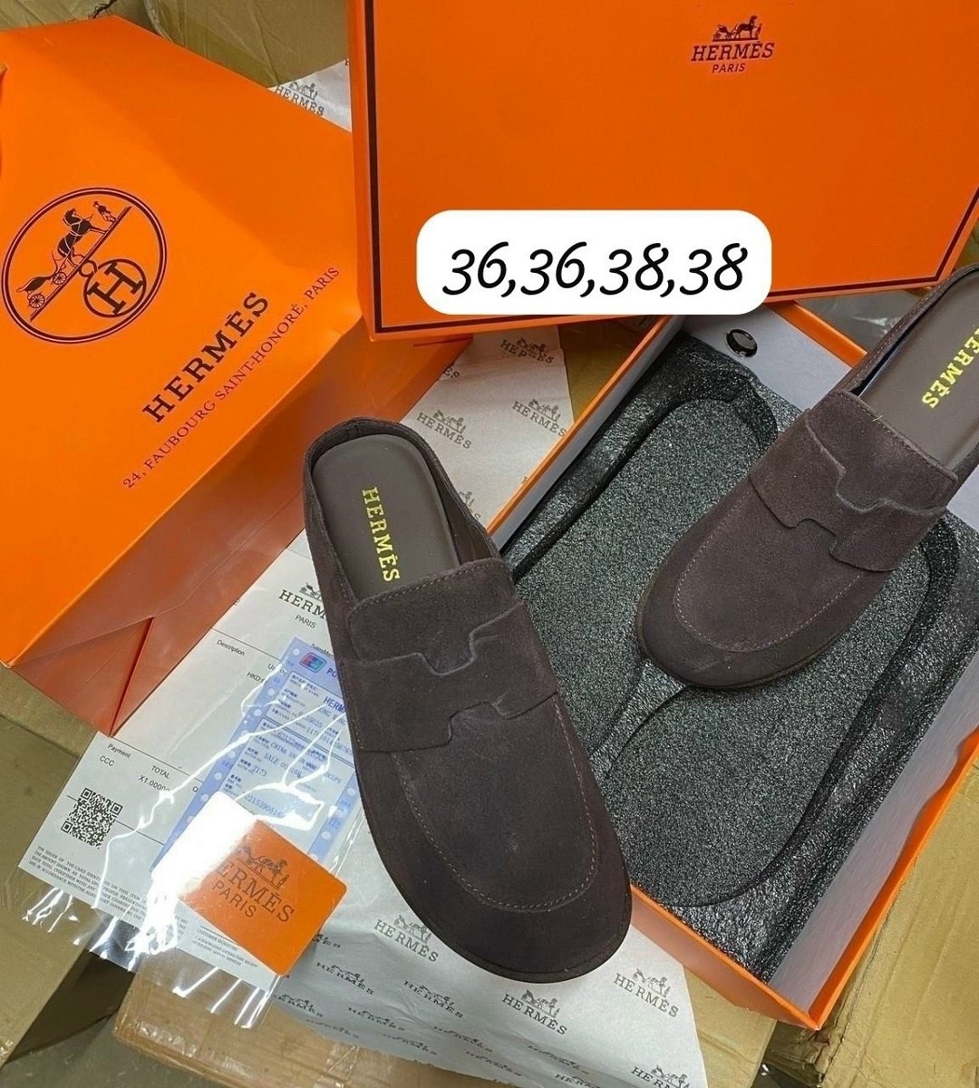 ,замшевые мюли, hermes,гермес ,эрмес тапки