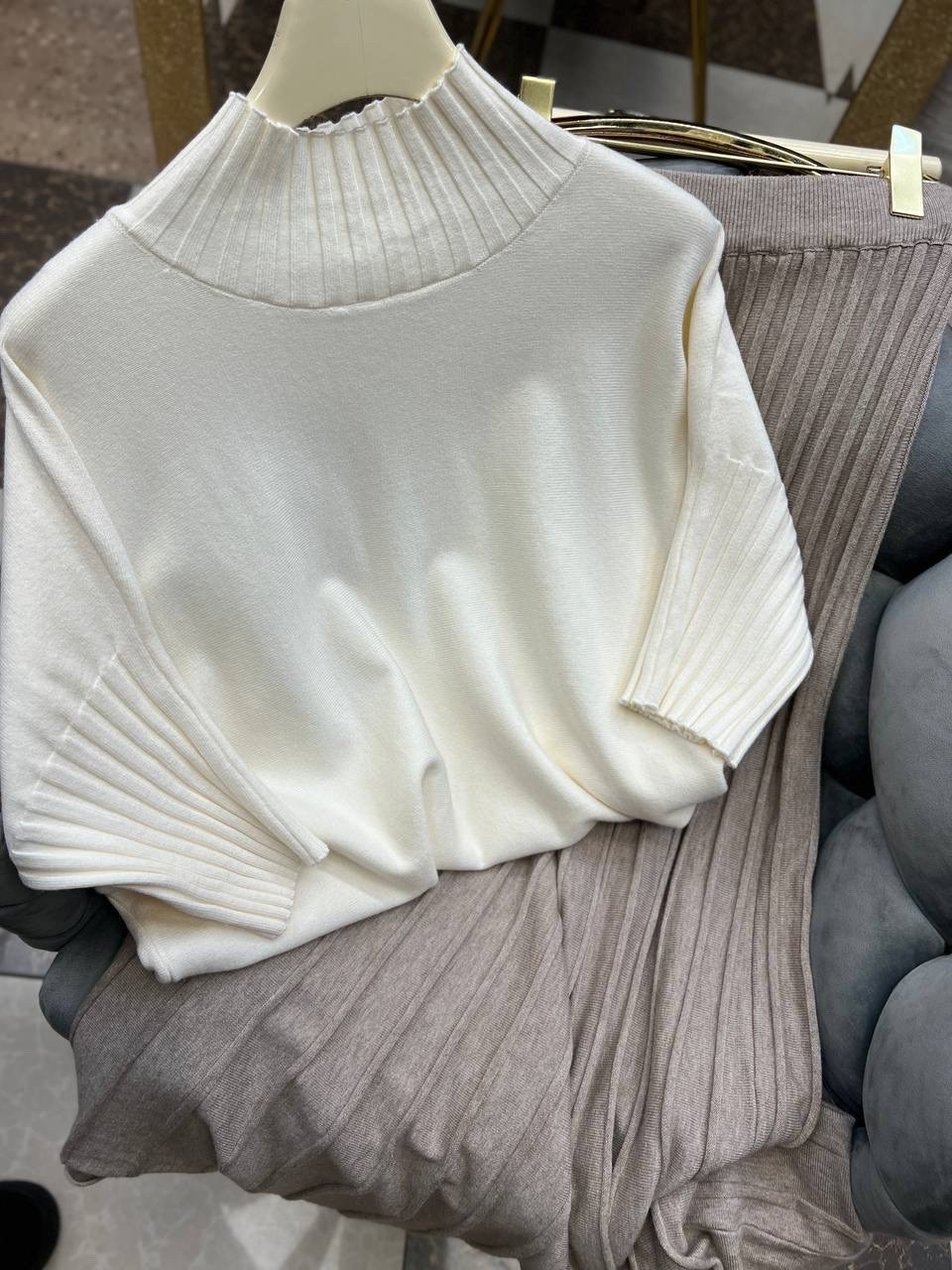 свитер оверсайз,женская кофта,кофта бежевая,вязаный свитер,женский джемпер