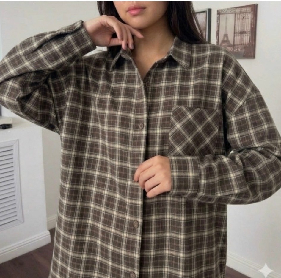 рубашка женская оверсайз в клетку,кореан стайл клетчатая рубашка,рубашка женская в клетку,клетчатая рубашка,рубашка в клетку в бежевом цвете