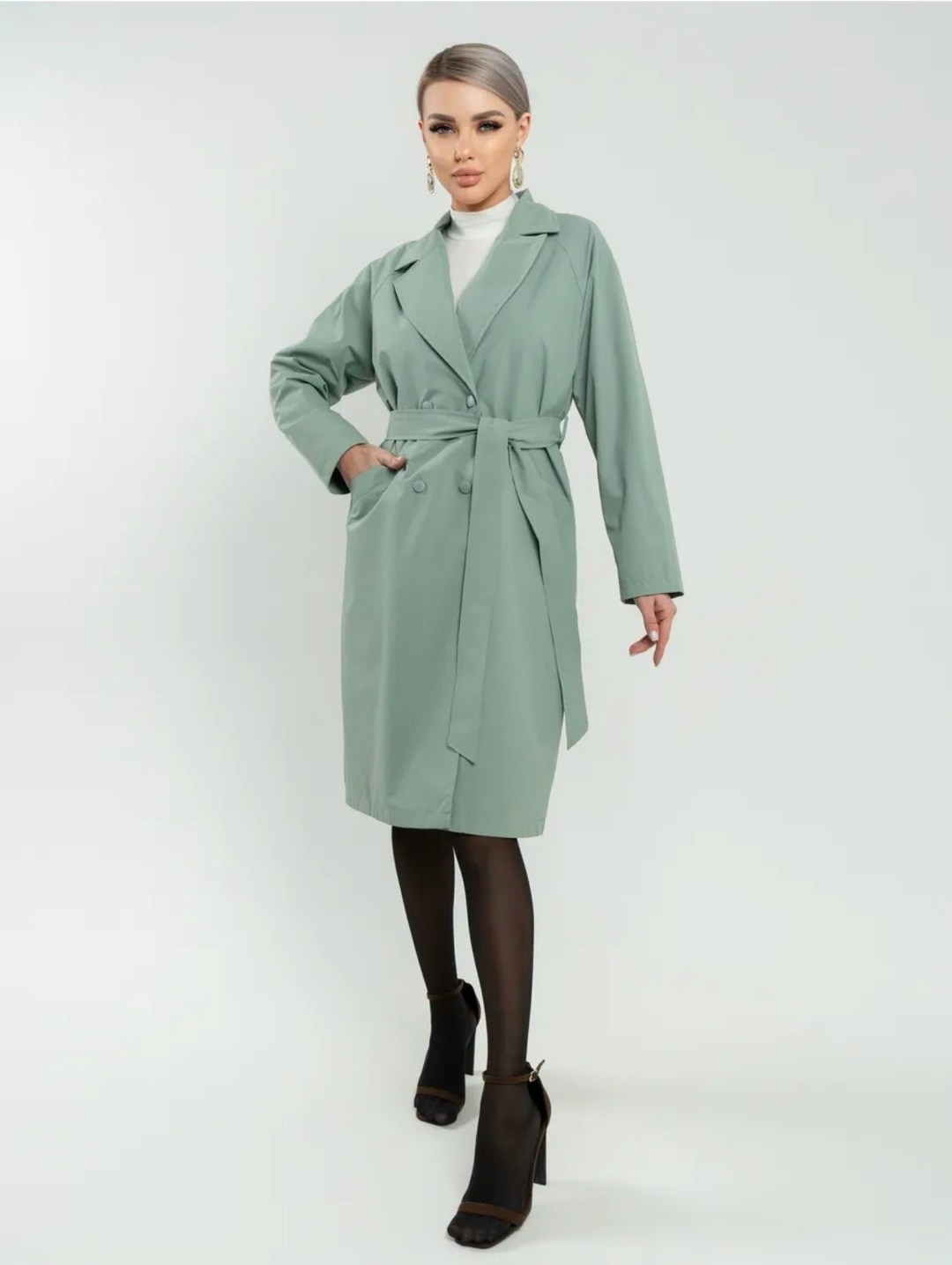 плащ тренчкот женский демисезонный,плащ демисезонный женский,женские плащи,плащ черный женский,пальто vanno размер 46 черный