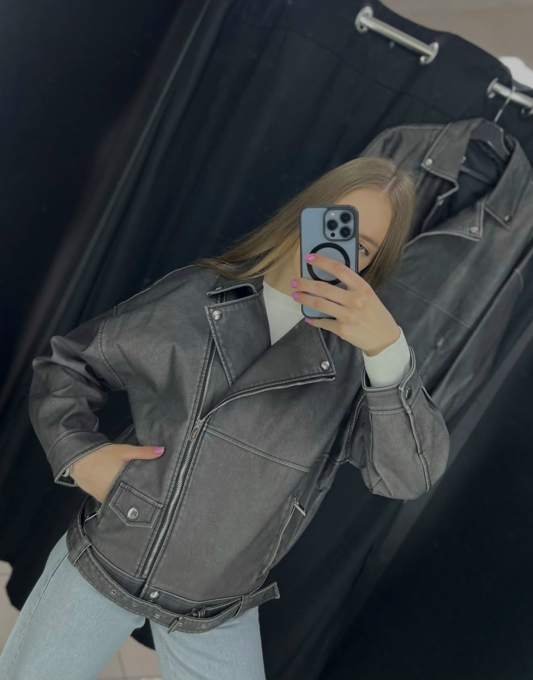 куртка косуха,косуха,куртка косуха кожаная,косуха серая винтажная куртка кожаная оверсайз aftfbasic,женская косуха